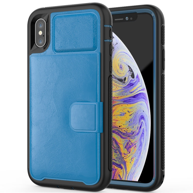 For iPhone XS Max Leather Protective Case with Holder & Card Slot