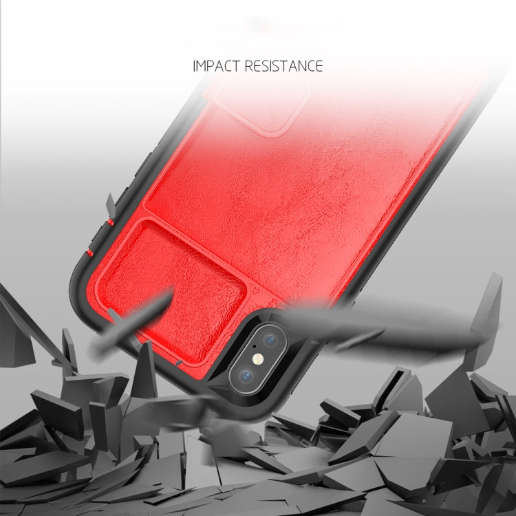 For iPhone XS Max Leather Protective Case with Holder & Card Slot