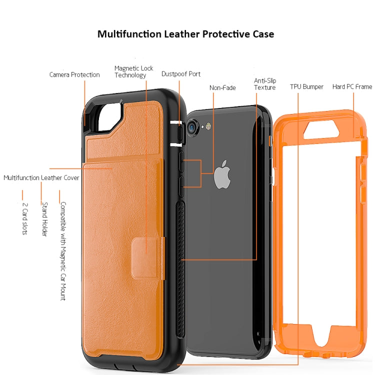 Leather Protective Case with Holder & Card Slot For iPhone 6 Plus & 6s Plus