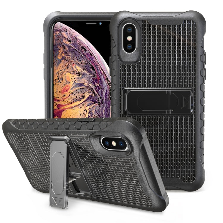 For iPhone X & XS Football Pattern Silicone Case with Holder