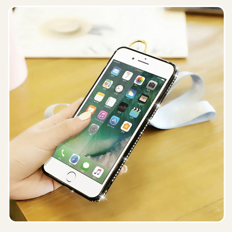 Fashion Cloth Texture TPU Protective Case with Wristband & Holder & Lanyard For iPhone 6 Plus & 6s Plus