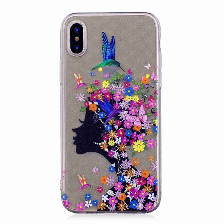 For iPhone X / XS Painted TPU Protective Case