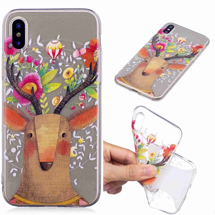 For iPhone XS Max Painted TPU Protective Case