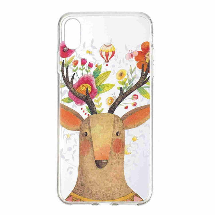 For iPhone XS Max Painted TPU Protective Case