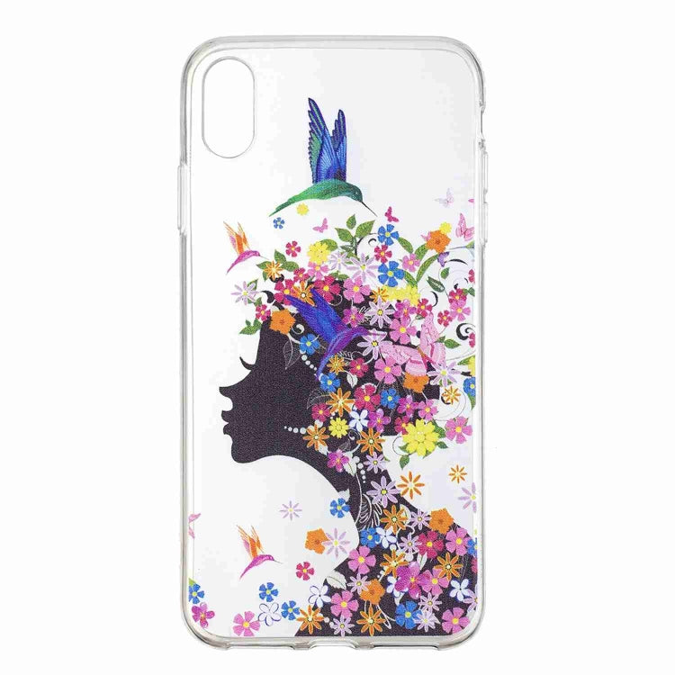 For iPhone XS Max Painted TPU Protective Case