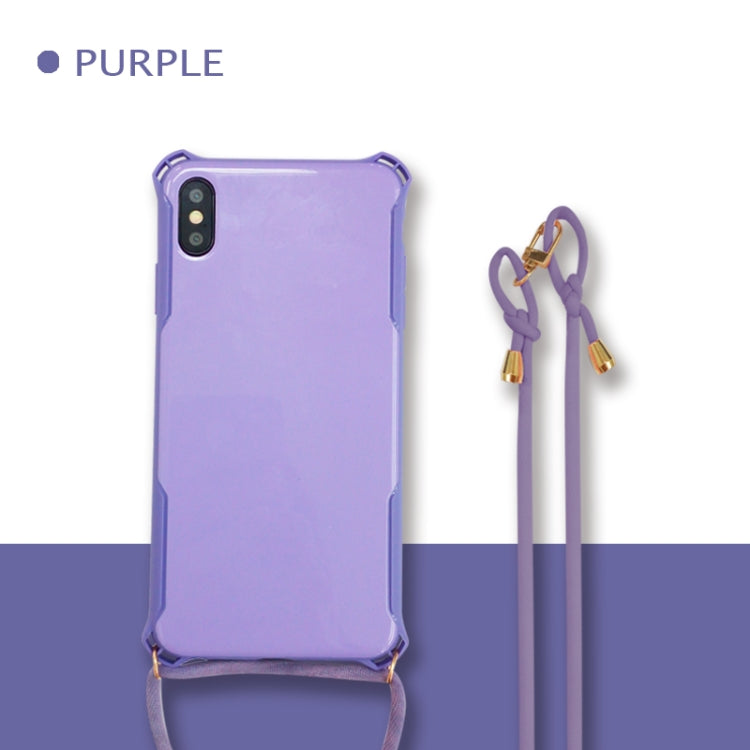 Colorful Candy Shockproof PET Back Cover+ TPU Frame Phone Protective Case With Lanyard Neck Strap Ropeï¼ˆAdjustable length: 113CMï¼‰ For iPhone 8 Plus & 7 Plus