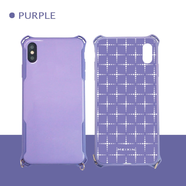 Colorful Candy Shockproof PET Back Cover+ TPU Frame Phone Protective Case With Lanyard Neck Strap Ropeï¼ˆAdjustable length: 113CMï¼‰ For iPhone 8 Plus & 7 Plus