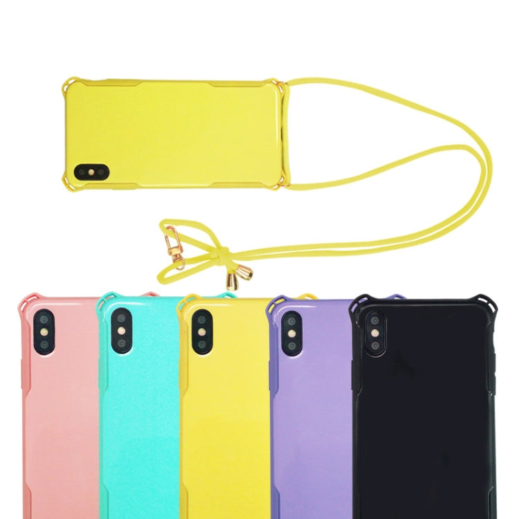 Colorful Candy Shockproof PET Back Cover+ TPU Frame Phone Protective Case With Lanyard Neck Strap Ropeï¼ˆAdjustable length: 113CMï¼‰ For iPhone 6 Plus & 6s Plus