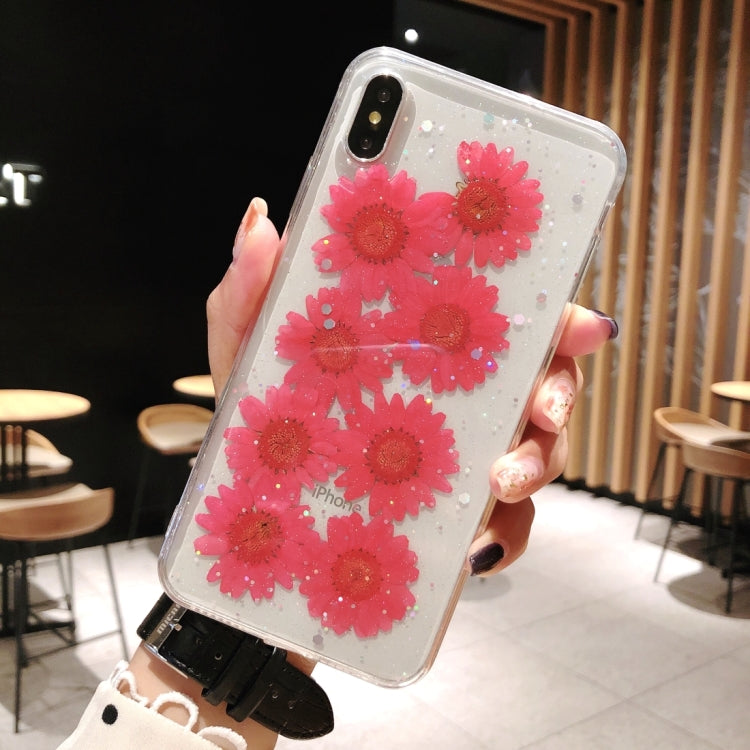 Daisy Pattern Real Dried Flowers Transparent Soft TPU Cover For iPhone 8 Plus & 7 Plus