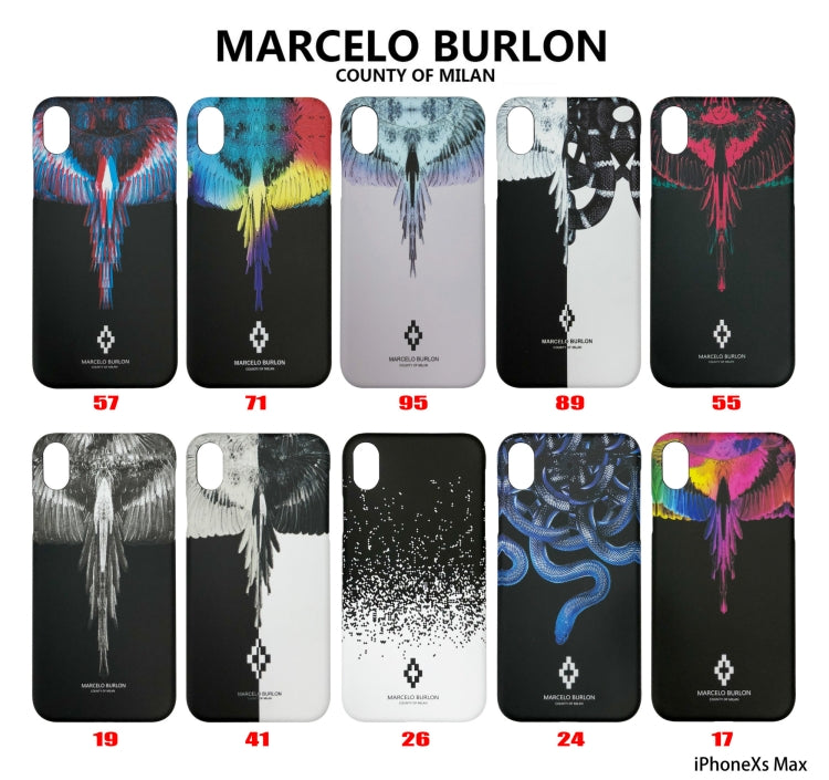 For iPhone XR Marcelo burlon hard plastic cover case