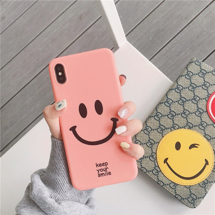For iPhone XS Max Cute Cartoon Smiley Face TPU Protective Case