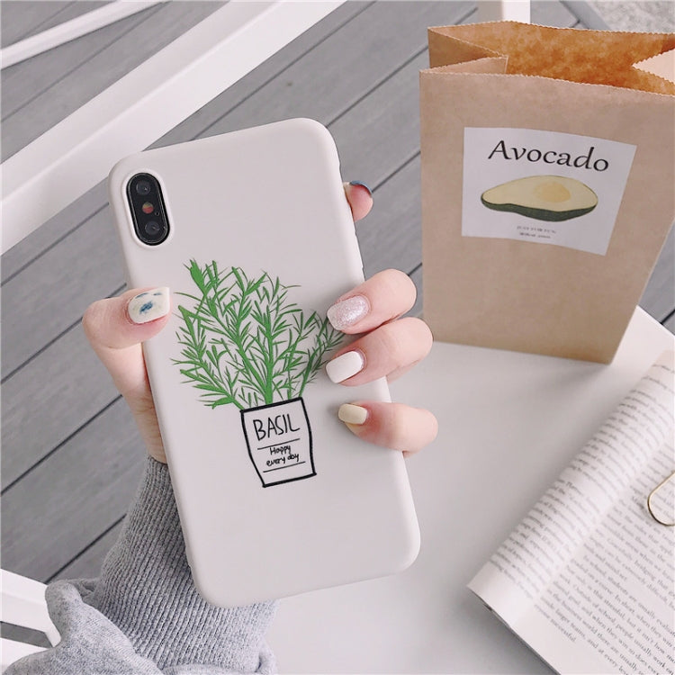 For iPhone XR Green Flowers TPU Phone Case