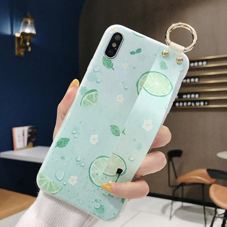 Lemon Pattern Wrist Strap TPU Case For iPhone SE 2020 & 8 & 7