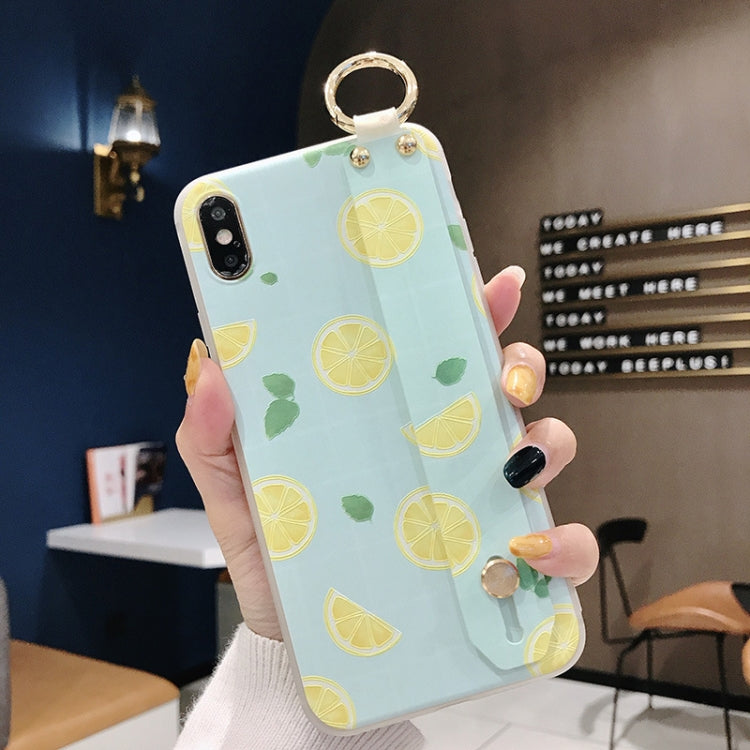 Lemon Pattern Wrist Strap TPU Case For iPhone SE 2020 & 8 & 7