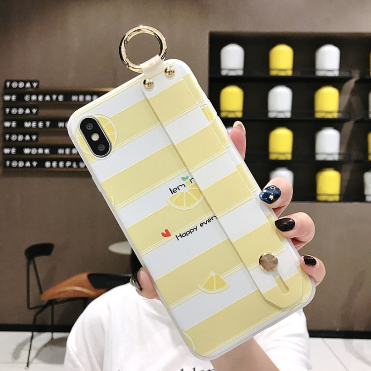 Lemon Pattern Wrist Strap TPU Case For iPhone SE 2020 & 8 & 7