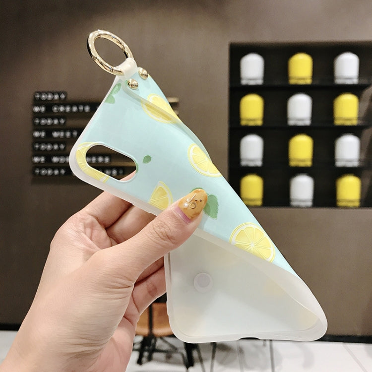 Lemon Pattern Wrist Strap TPU Case For iPhone SE 2020 & 8 & 7