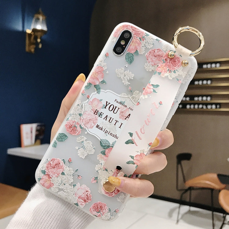 Flowers Pattern Wrist Strap Soft TPU Protective Case For iPhone 6 & 6s