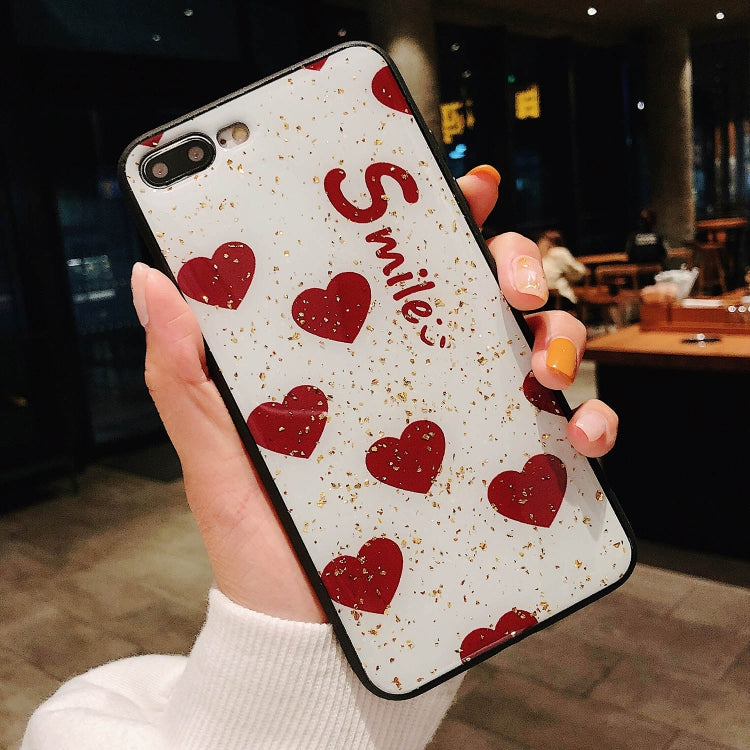 Glass Protective Case For iPhone SE 2020 & 8 & 7(White heart)