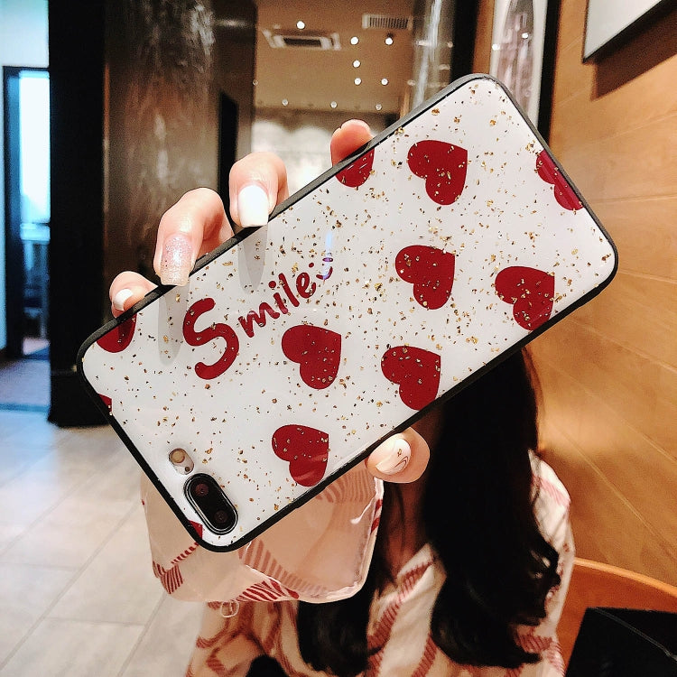 Glass Protective Case For iPhone SE 2020 & 8 & 7(White heart)