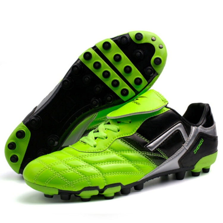 Zhenzu Outdoor Sporting Professional Training PU AG Nail Football Shoes, EU Size: 37(Green)