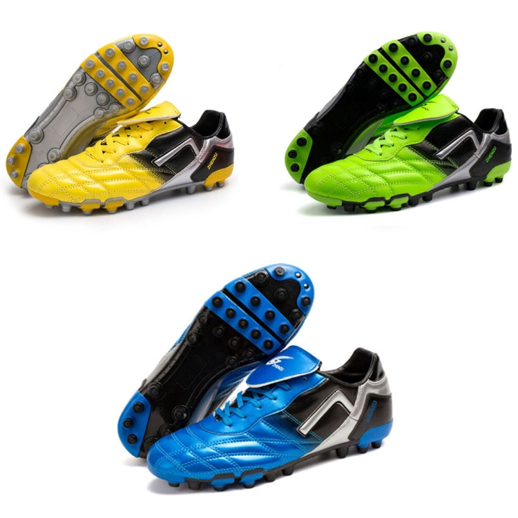 Zhenzu Outdoor Sporting Professional Training PU AG Nail Football Shoes, EU Size: 41(Blue)
