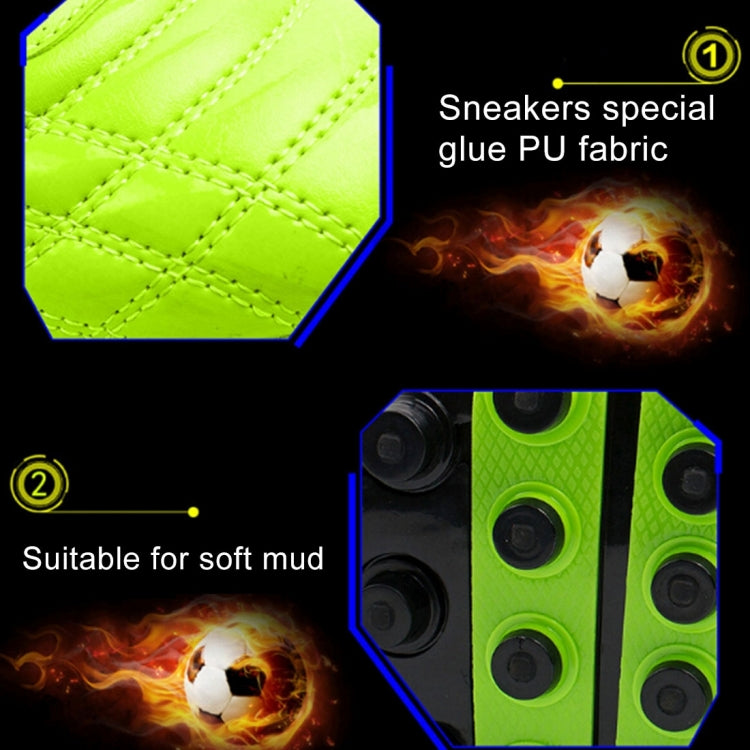 Zhenzu Outdoor Sporting Professional Training PU AG Nail Football Shoes, EU Size: 43(Blue)