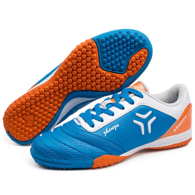 Zhenzu Outdoor Sporting Professional Training PU Football Shoes, EU Size: 30(Blue)