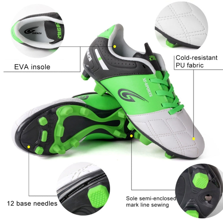 Zhenzu Outdoor Sporting Professional Training PU Children Football Shoes, EU Size: 35(Red)