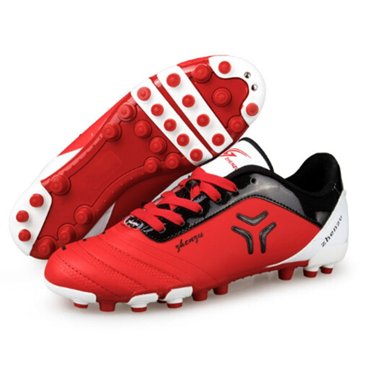 Zhenzu Outdoor Sporting Professional Training PU Short Nail Football Shoes, EU Size: 34