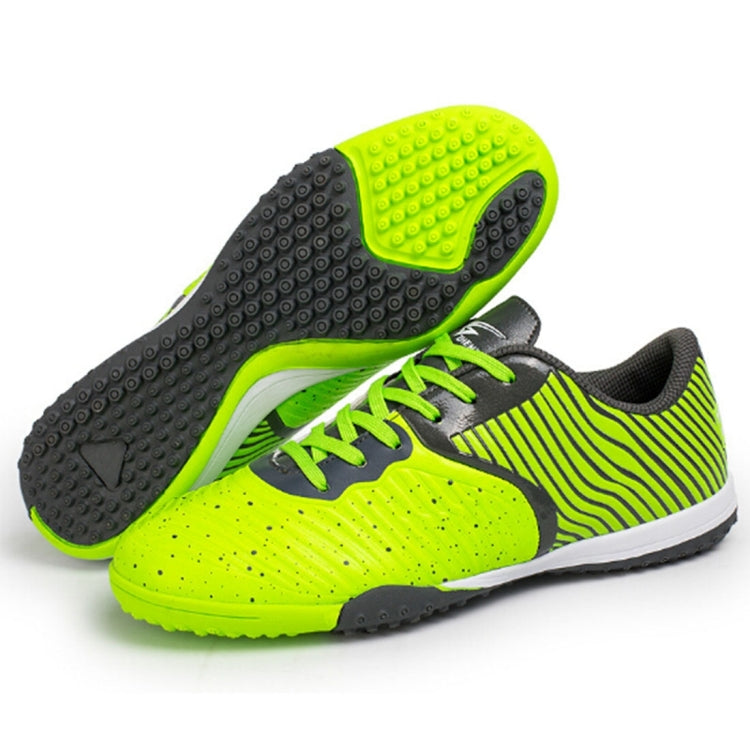 Zhenzu Outdoor Sporting Professional Training 3D Stereoscopic Print Antislip Football Shoes, EU Size: 32(Green)