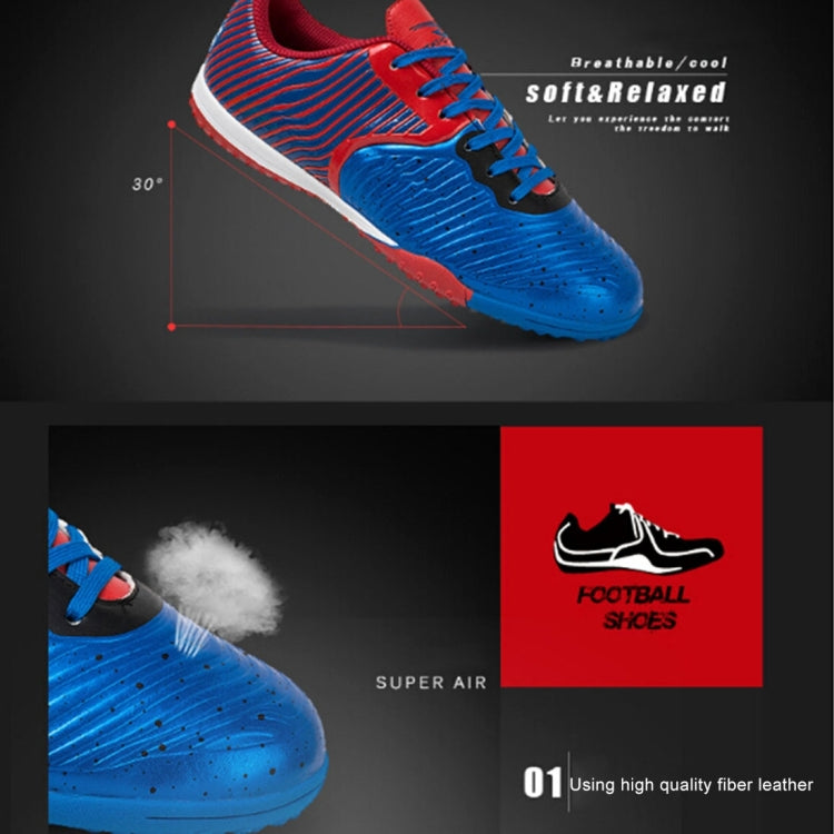 Zhenzu Outdoor Sporting Professional Training 3D Stereoscopic Print Antislip Football Shoes, EU Size: 32(Grey)