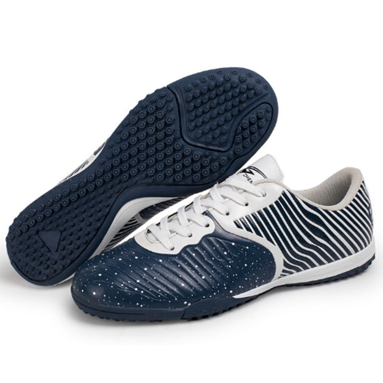Zhenzu Outdoor Sporting Professional Training 3D Stereoscopic Print Antislip Football Shoes, EU Size: 42(Grey)