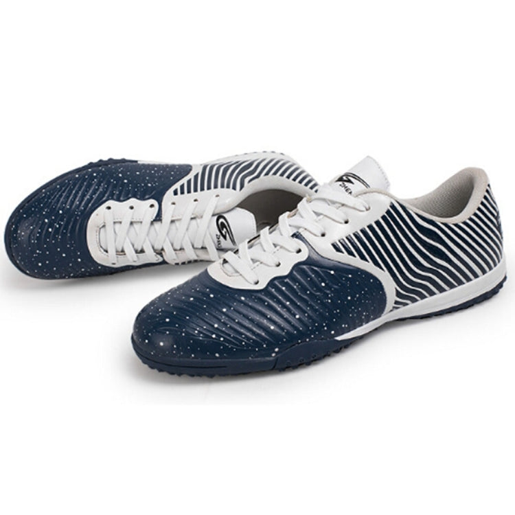 Zhenzu Outdoor Sporting Professional Training 3D Stereoscopic Print Antislip Football Shoes, EU Size: 36(Grey)