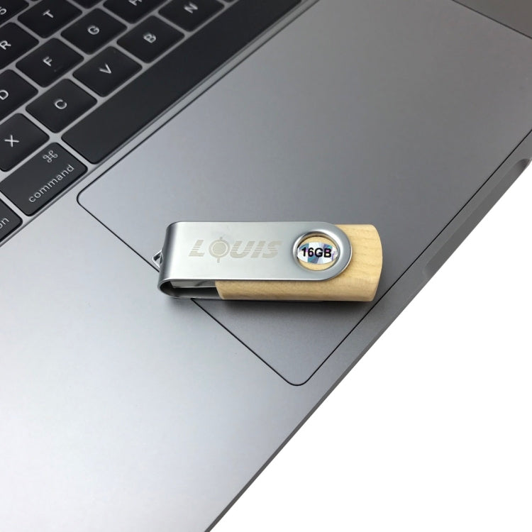 LOUIS 16GB USB 2.0 Mini Rotatable Wooden Flash Disk Drive for Laptop and PC Computer