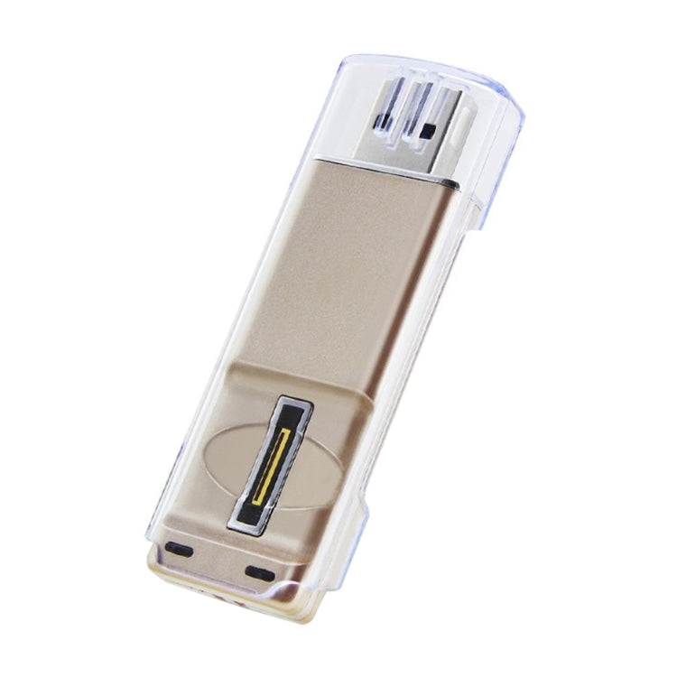 USB 3.0 & Micro USB 16GB Mini USB Flash Drive with Fingerprint Identification Encryption Function for PC and Laptop(Gold)