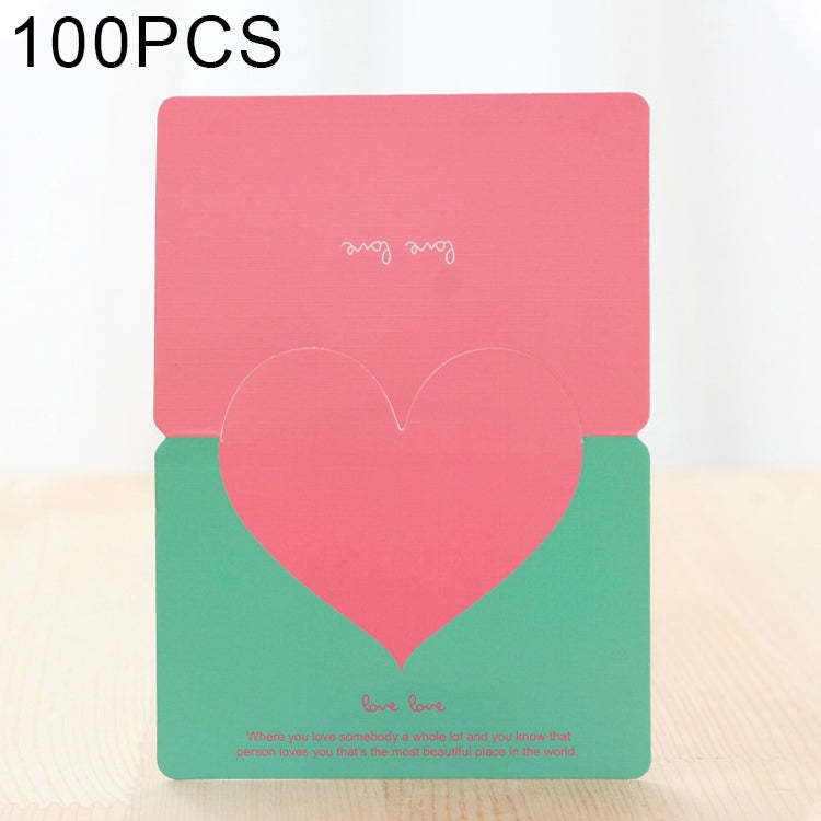 100 PCS Festival Creative Universal Love Heart Greeting Cards