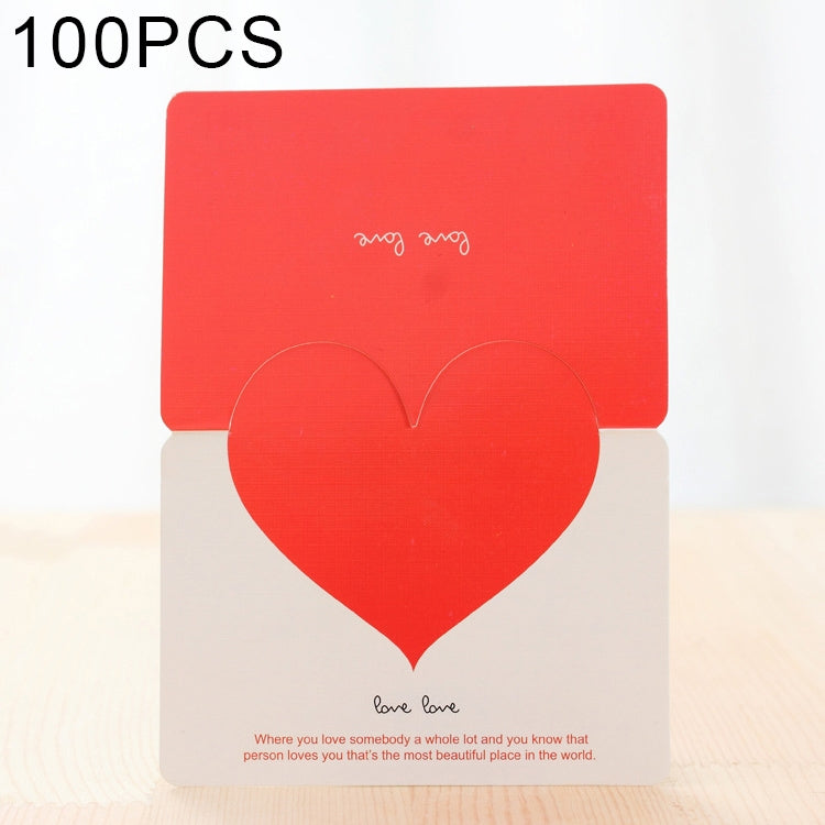 100 PCS Festival Creative Universal Love Heart Greeting Cards