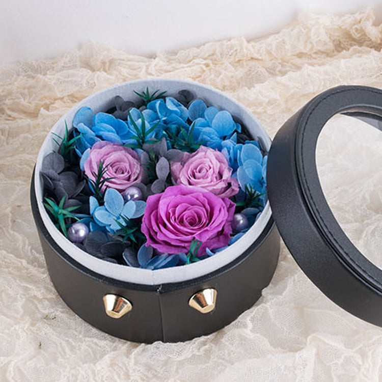 Retro Small Leather Case Eternal Flower Gift Box Handmade Birthday Gifts