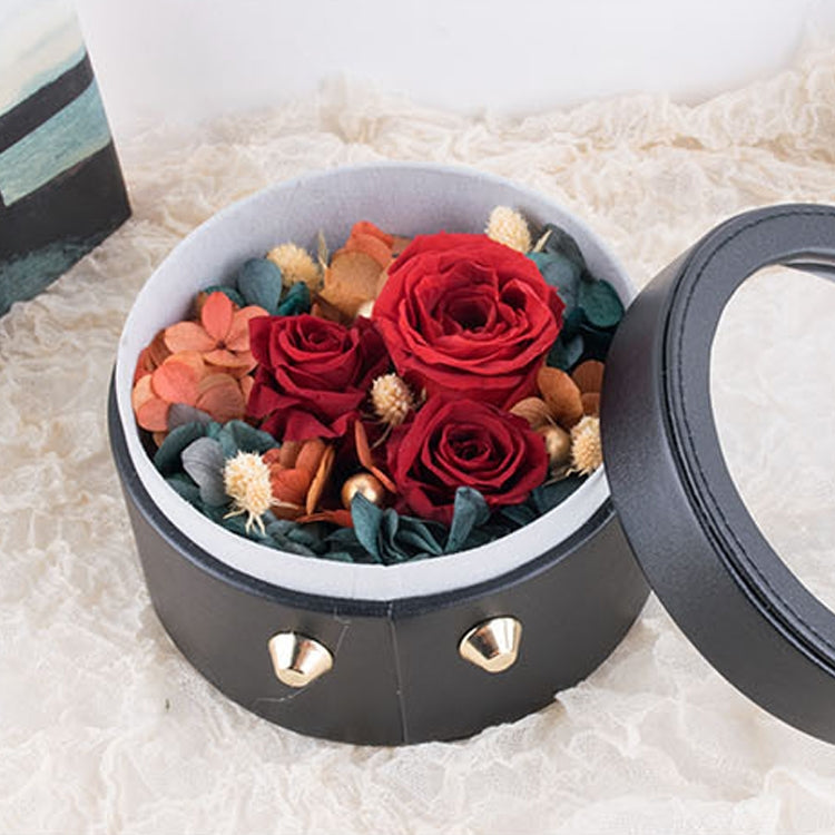 Retro Small Leather Case Eternal Flower Gift Box Handmade Birthday Gifts