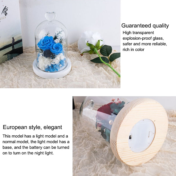 Heart-shaped Glass Cover Observation Deck Retro Eternal Flower Birthday Gift