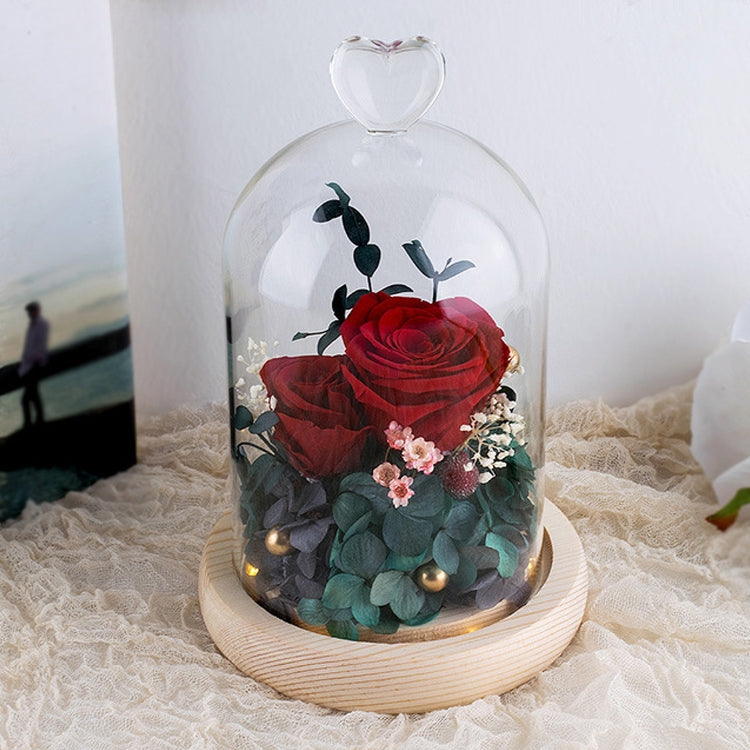 Heart-shaped Glass Cover Observation Deck Retro Eternal Flower Birthday Gift
