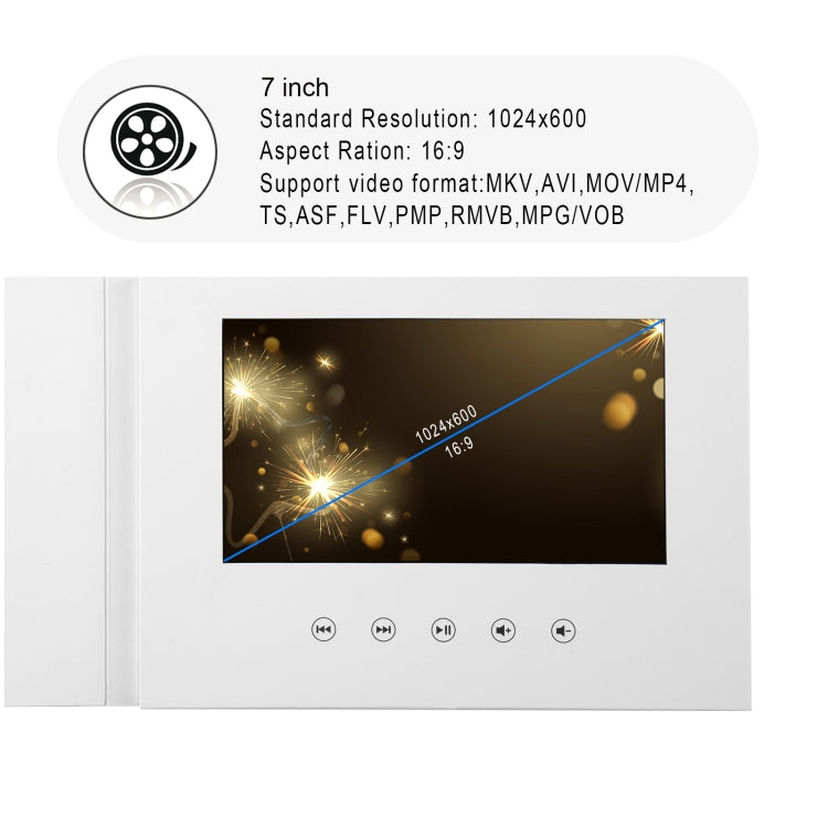 7 inch Video Greeting Card Auto Player HD LCD Video Music Invitation Letter Portable Advertising Player