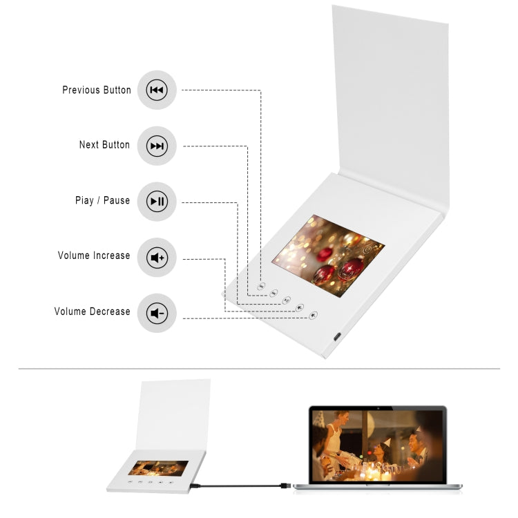 5 inch Video Greeting Card Auto Player HD LCD Video Music Invitation Letter Portable Advertising Player