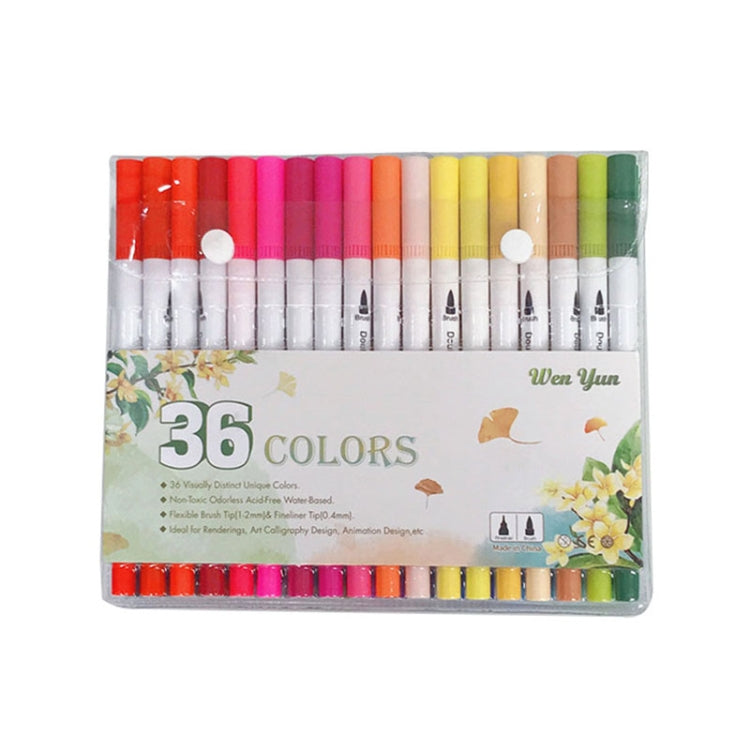 2 Sets 36 Color Double Head Hook Line Pen Color Marker Soft Head Watercolor Pen Art Supplies Children Gift Painting Set