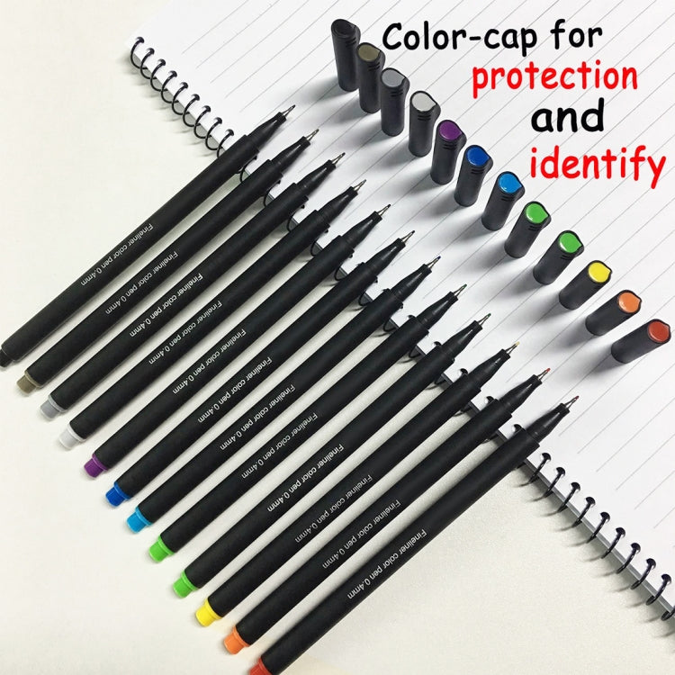 12 Color Color Hook Line Pen Water Based Pen Fiber Stroke Pen