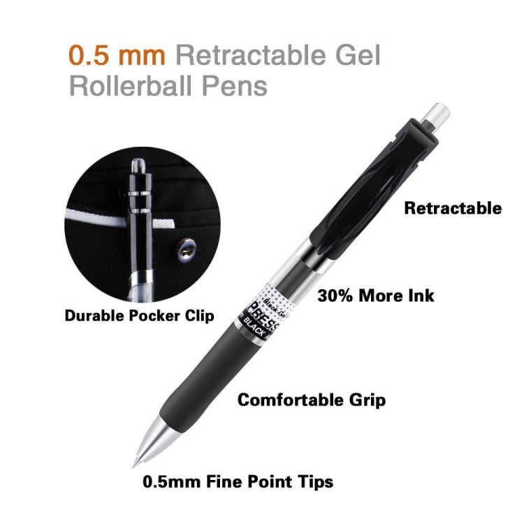 2 PCS Black Gel Pen Double Bead Leak Proof Ink Signature Refill Set
