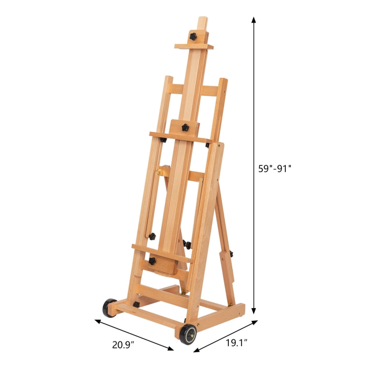 [US Warehouse] Balanced Dual-Purpose Large Painting Cart with Wheels Easel, Size: 48.5x53x144-232cm