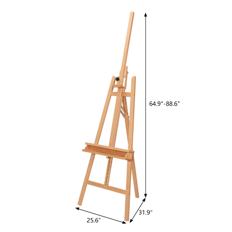 [US Warehouse] Forward Leaning Beech Easel, Size: 87.5x65x164-225cm