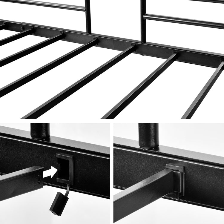 [JPN Warehouse] Elevated Steel Tube Single Bed for Children and Adults, with Side Guards & Ladder, Size: 204 x 193 x 104cm