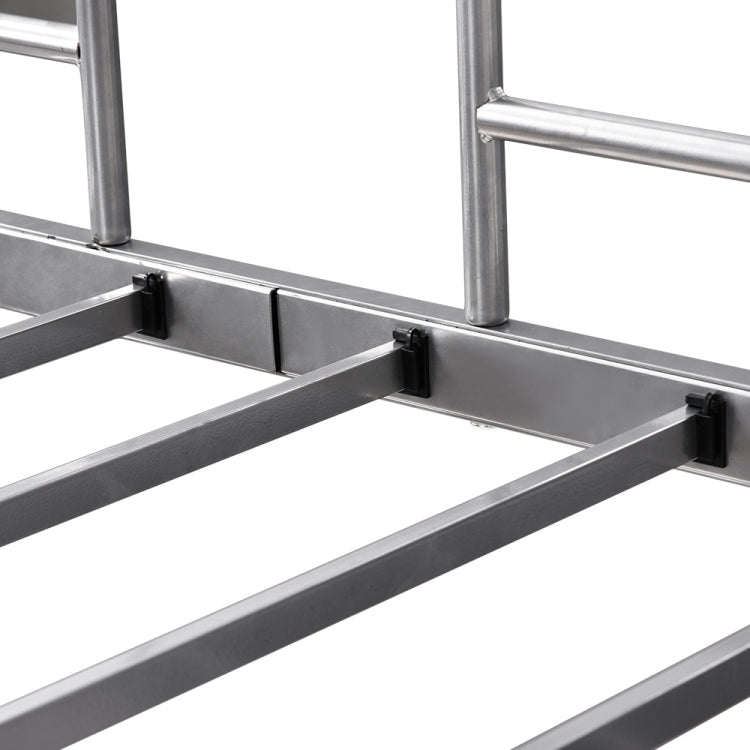 [JPN Warehouse] Elevated Steel Tube Single Bed for Children and Adults, with Side Guards & Ladder, Size: 204 x 193 x 104cm